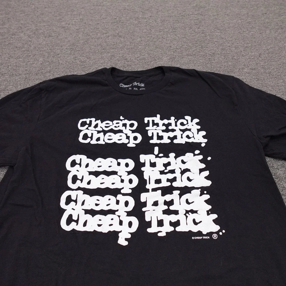 Cheap Trick Shirt Mens Large Black Logo Graphic Tee Band Rock Tagless Music